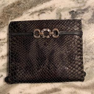 Brighton Snakeskin-Embossed Leather Folio Wallet